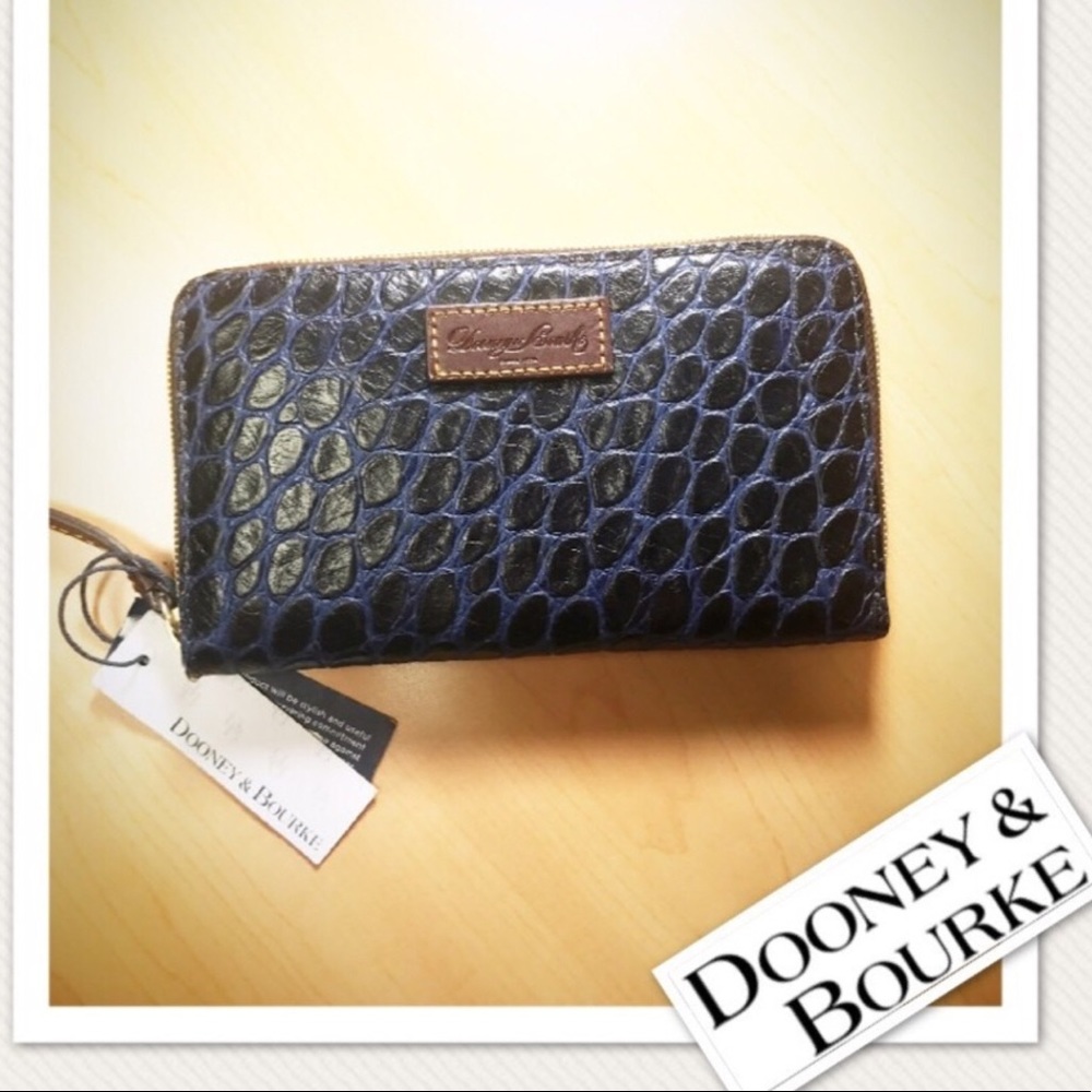 Dooney & Bourke navy embossed leather wallet